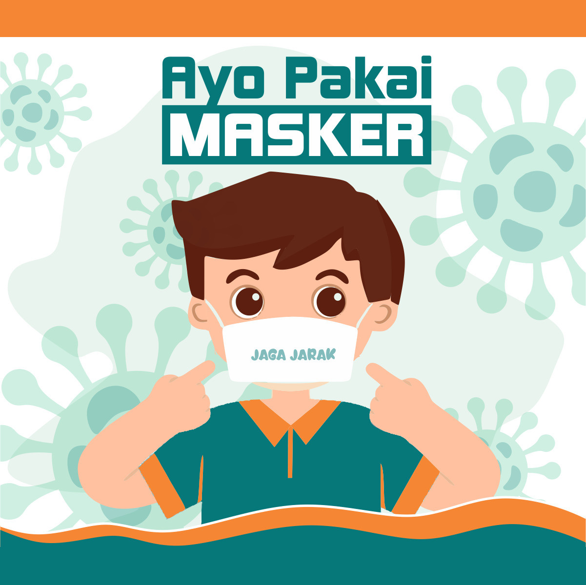 Banner Ajakan Ayo Pakai Masker